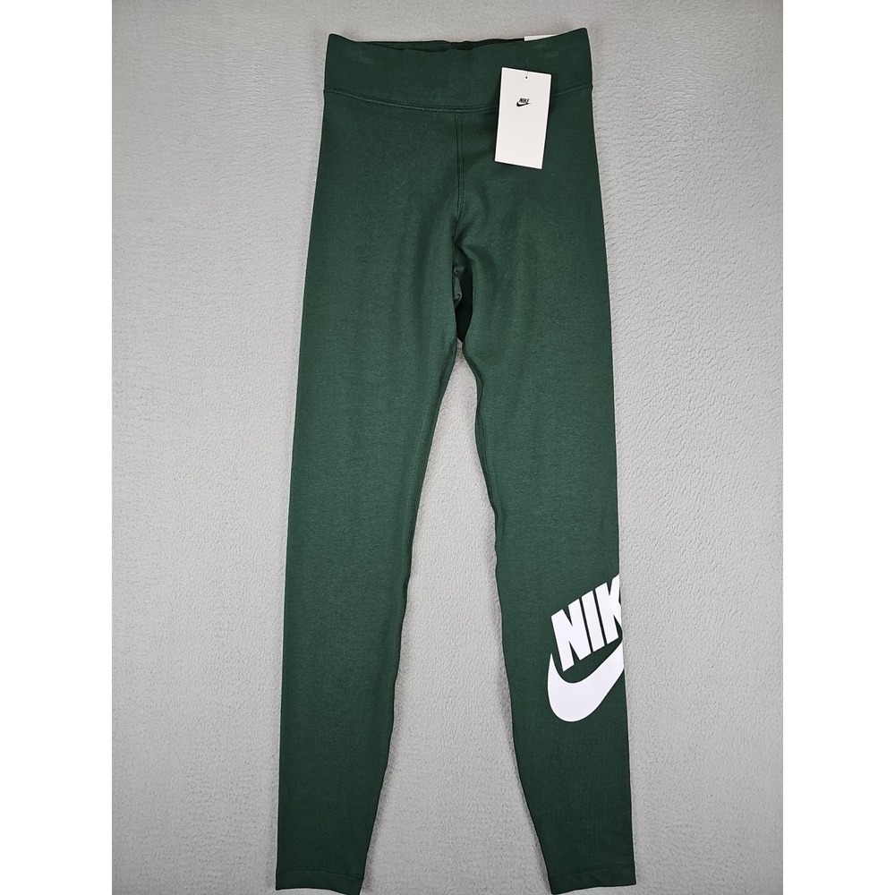 Nike Tight Fit High Rise Full Length Leggings‎ Women's XS Green Active Pants NWT
